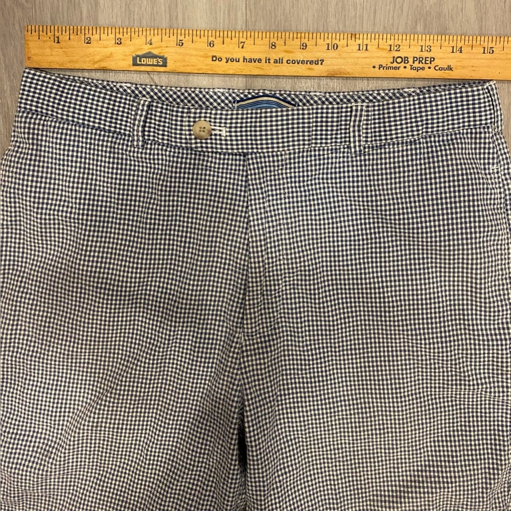 Peter Millar Gingham Checked Blue White Cotton Sh… - image 2